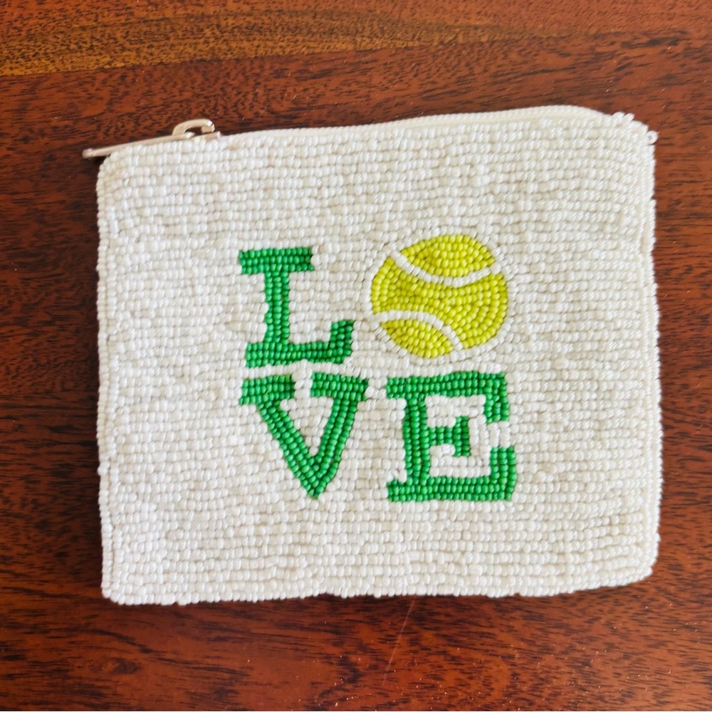 Beaded LOVE Tennis Pouch